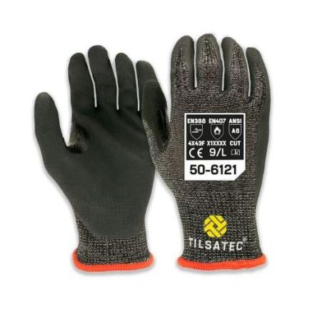 Tilsatec Rukavice Černá, Šedá No HPPE, Polyamid, Polybutylentereftalát, Spandex, Ocel Nitril 10
