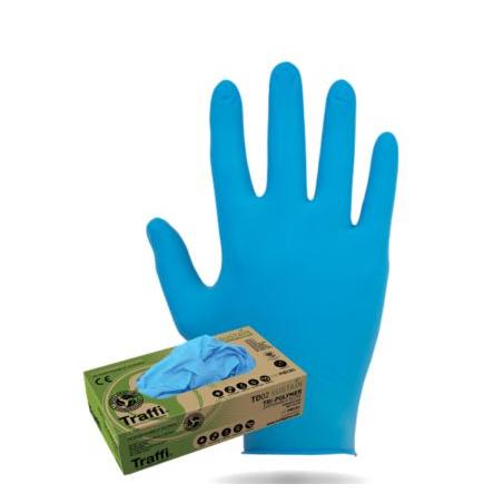 Traffi Jednorázové rukavice 100, Modrá XL Neopren, Nitril TD02 TRI POLYMER BLEND
