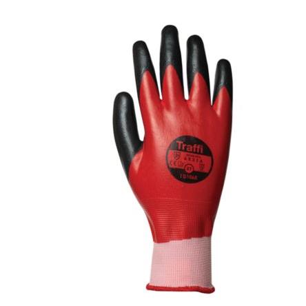 Traffi Rukavice odolné proti proříznutí Červená No Nitril, Nylon Ano Nitril 7