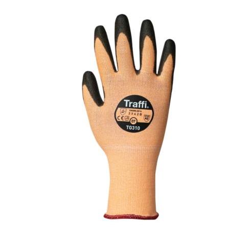 Traffi Rukavice odolné proti proříznutí Oranžová No Elastan, HPPE, Nylon Polyuretan 8
