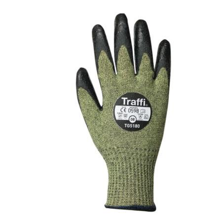 Traffi Rukavice odolné proti proříznutí Zelená No Akrylát, Aramid, Laminát Ano Chloropren, Nitril 10