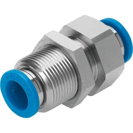 Festo Nasunovací armatura, řada: QSS, 193951, Niklovaná mosaz, 6 mm Zásuvný, 6 mm Zásuvný