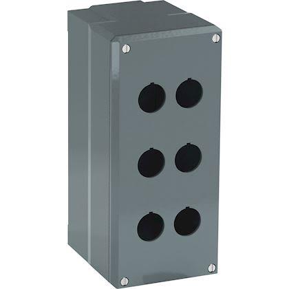Pouzdro tlačítka, řada: Modular Metal Šedá Hliník ABB, počet výřezů: 6