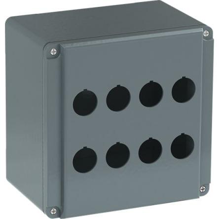 Pouzdro tlačítka, řada: Modular Metal Šedá Hliník ABB, počet výřezů: 8