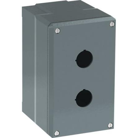 Pouzdro tlačítka, řada: Modular Metal Šedá Hliník ABB, počet výřezů: 2