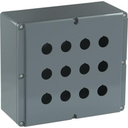 Pouzdro tlačítka, řada: Modular Metal Šedá Hliník ABB, počet výřezů: 12