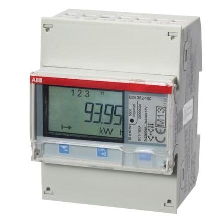 Elektroměr, řada: B24 LCD 7číslicový 3fázový Digitální Impulzový výstup, přesnost měřicího přístroje: ±1% rdg ABB