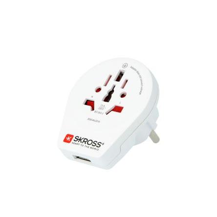 SKROSS Cestovní adaptér Brazílie, Japonsko, Itálie, Evropa, Švýcarsko, Čína, Velká Británie, Austrálie, USA, Cestovní