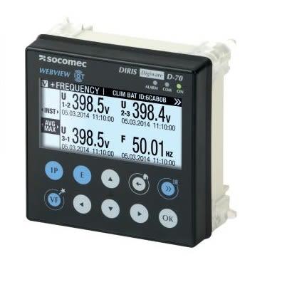 Socomec Digitální panelový multifunkční měřič, řada: DIRIS Digiware LCD, výška výřezu: 90 mm, šířka výřezu: 92 mm pro