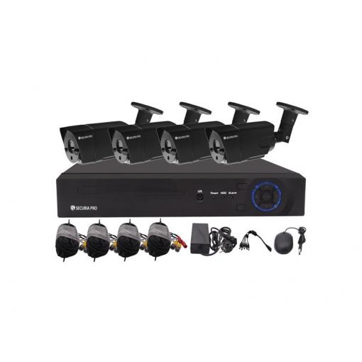 Kamerový systém SECURIA PRO AHD4CHV1-B 720P 4CH DVR + 4x IR CAM 1MP 720P analog