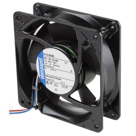 ebm-papst Axiální ventilátor, řada: 4100 NH5 - S-Force, průtok vzduchu: 390 m³/h 45 W 24V dc 1.875 A IP68, IP54 119 mm