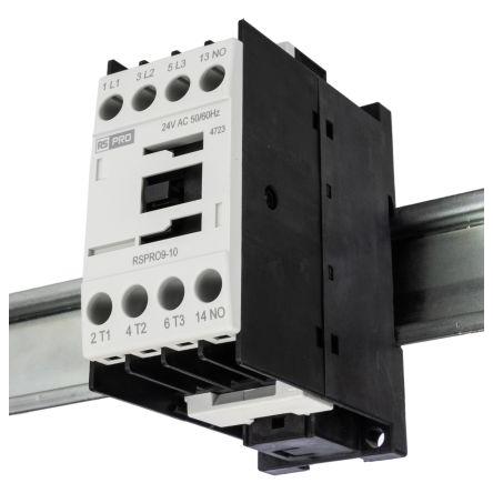 RS PRO 1 NO Stykač napětí ve vinutí 24V ac 3pólový 9 A 690V 4 kW s 1 NO kontakty 24V ac Elektromechanické 3P