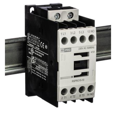 RS PRO 1 NO Stykač napětí ve vinutí 230V ac 3pólový 15 A 690V 7.5 kW s 1 NO kontakty Elektromechanické 3P
