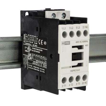 RS PRO 1 NC Stykač napětí ve vinutí 400V ac 3pólový 15 A 690V 7.5 kW s 1 NC kontakty Elektromechanické 3P