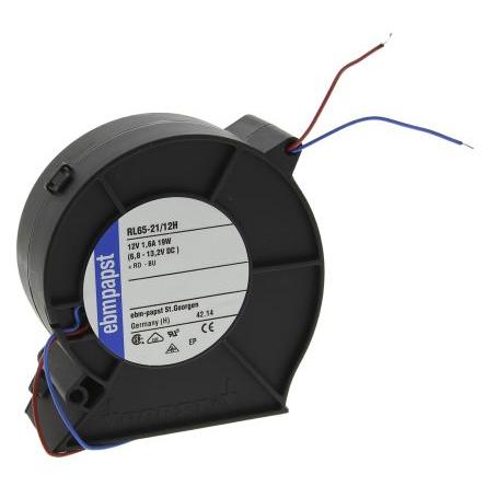 ebm-papst Odstředivý ventilátor, řada: RL 65 Odstředivý, průtok vzduchu: 61 m³/h 12V dc DC 93.5 mm 97mm 33 mm