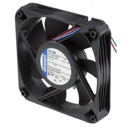 ebm-papst Axiální ventilátor, řada: 4400 FN, průtok vzduchu: 225 m³/h 12 W 12V dc 1 A 119 mm 119mm 25 mm