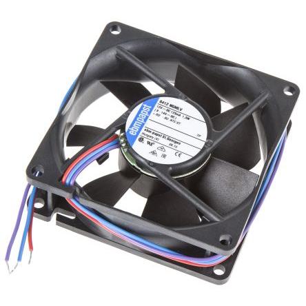 ebm-papst Axiální ventilátor, řada: 8400 N, průtok vzduchu: 45 m³/h 1.5 W 12V dc 125 mA IP68, IP54 80 mm 80mm 25 mm