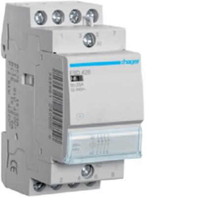 Hager Stykač napětí ve vinutí 24V 4pólový 25 A 400V 4.6 kW s 4 NC kontakty 0V, rozsah: ESD