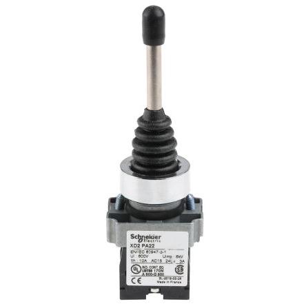 Schneider Electric Joystickový, řada: Harmony XD2 IP65 2osý Páka Pomalé přerušení 3A Šroub 240 V ac SPST 70 °C -25 °C