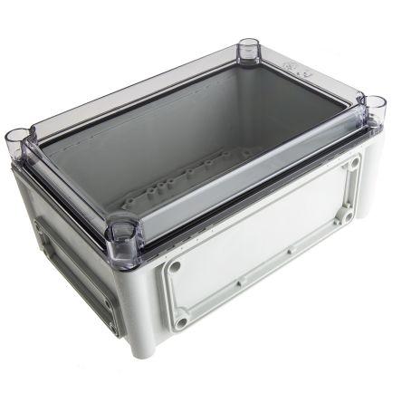Fibox Pouzdro, řada: EK IP66, IP67 Nestíněný S přírubou barva Šedá IK08 barva Průhledné Polykarbonát 280 mm 130 mm 190