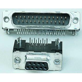 Amphenol Communications Solutions Konektor D-Sub, řada: Delta D, počet kontaktů: 37, orientace těla: Pravý úhel 2.76 mm,