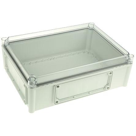 Fibox Pouzdro, řada: EK IP67, IP66 Nestíněný S přírubou barva Šedá IK08 barva Průhledné Polykarbonát 380 mm 130 mm 280