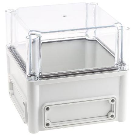 Fibox Pouzdro, řada: EK IP66, IP67 Nestíněný S přírubou barva Šedá IK08 barva Průhledné Polykarbonát 190 mm 180 mm 190