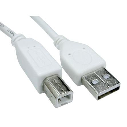 RS PRO Kabel USB do zásuvky IC Vnější, řada: RS PRO, A: USB typu A, 3 m Vnější, Bílá, B: USB B