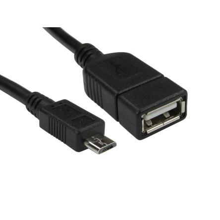 RS PRO Kabel USB do zásuvky IC Vnější, A: USB typu C, 140 mm Vnější, Černá, B: Micro USB typ B