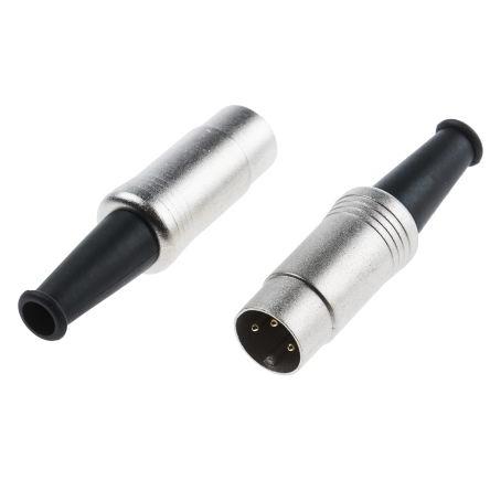 RS PRO Zástrčka DIN, řada: RS PRO, počet kontaktů: 3, velikost: Standard, 50V, orientace těla: Rovný, typ připojení: