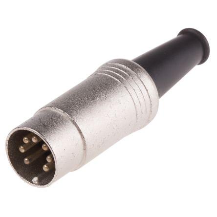 RS PRO Zástrčka DIN, řada: RS PRO, počet kontaktů: 7, velikost: Standard, 50V, orientace těla: Rovný, typ připojení: