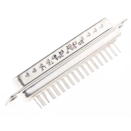 Amphenol Communications Solutions Konektor D-Sub, řada: D, počet kontaktů: 50, orientace těla: Rovný 2.76 mm, Průchozí