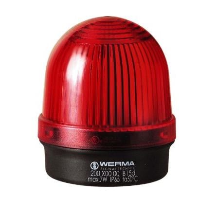 Werma Maják, řada: 200 Nepřetržité barva Červená 230V Žárovka Základna CE, cULus, CCC IP65