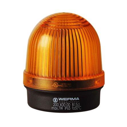 Werma Maják, řada: 200 Nepřetržité barva Žlutá 230V Žárovka Základna cULus, CE IP65
