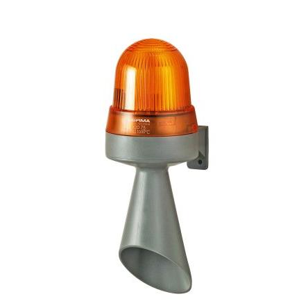 Werma Kombinace trychtýře a majáku, řada: 424 Nepřetržité světlo Siréna barva Žlutá 230V IP65 LED Nástěnná CE Certified