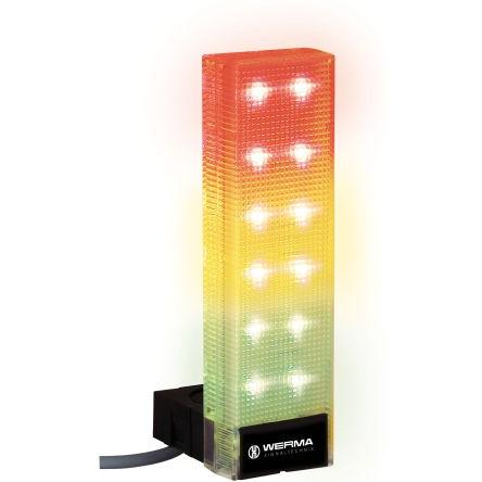 Werma Signální věž, řada: VarioSIGN LED Bez součásti sirény barva Zelená, Žlutá, Červená 24V Základna