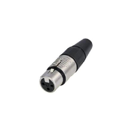 Re-An Products Konektor XLR, barva Černá, Stříbrná, počet kontaktů: 3, orientace těla: Rovný Vnitřní, pokovení: