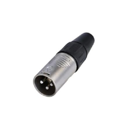 Re-An Products Konektor XLR, barva Stříbrná, Černá, počet kontaktů: 3, orientace těla: Rovný Vnější, pokovení: Stříbrná,