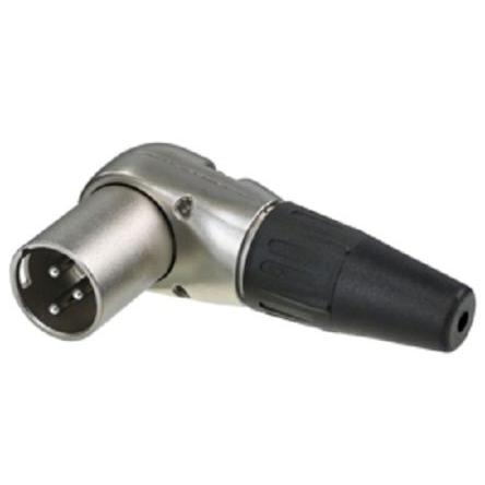 Re-An Products Konektor XLR, barva Černá, Stříbrná, počet kontaktů: 3, orientace těla: Pravý úhel Vnější, pokovení: