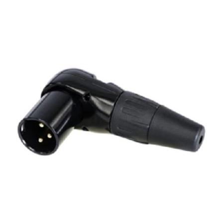 Re-An Products Konektor XLR, barva Černá, počet kontaktů: 3, orientace těla: Pravý úhel Vnější, pokovení: Zlatá, Kabel,
