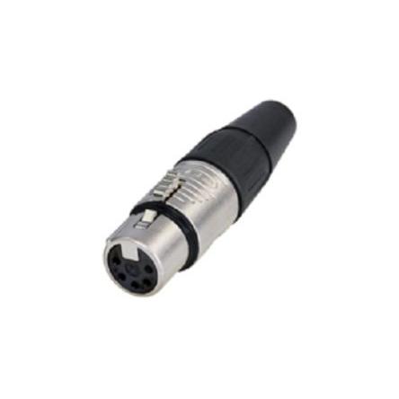 Re-An Products Konektor XLR, barva Černá, Stříbrná, počet kontaktů: 5, orientace těla: Rovný Vnitřní, pokovení: