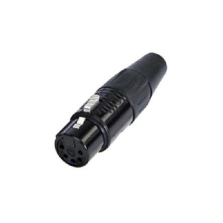 Re-An Products Konektor XLR, barva Černá, počet kontaktů: 5, orientace těla: Rovný Vnitřní, pokovení: Stříbrná, Kabel,