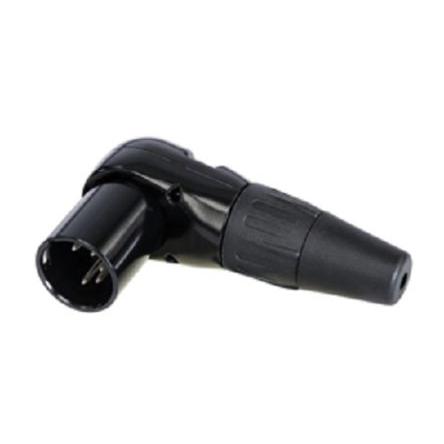Re-An Products Konektor XLR, barva Černá, počet kontaktů: 5, orientace těla: Pravý úhel Vnější, pokovení: Stříbrná,