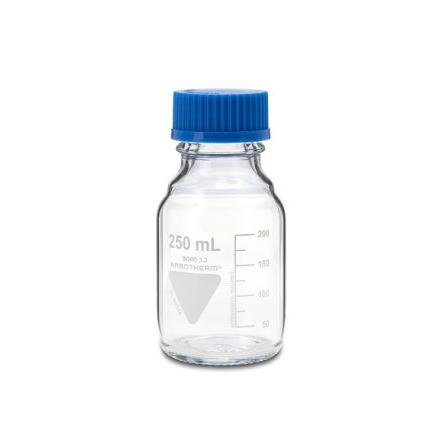 RS PRO Laboratorní láhev, délka: 138 mm, kapacita: 250ml, průměr: 70 mm, Polypropylen, typ hrdla: Široký krk, typ láhve: