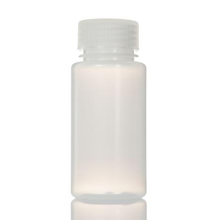 RS PRO Laboratorní láhev, délka: 104 mm, kapacita: 125ml, průměr: 51 mm, Vysokohustotní polyetylén, typ hrdla: Široký
