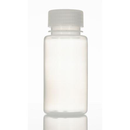 RS PRO Laboratorní láhev, délka: 104 mm, kapacita: 125ml, průměr: 51 mm, Polypropylen, typ hrdla: Široký krk, typ láhve: