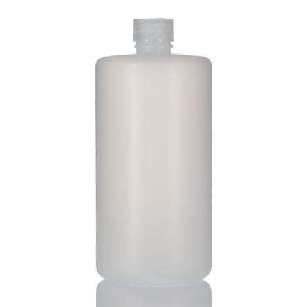 RS PRO Laboratorní láhev, délka: 203 mm, kapacita: 1L, průměr: 90 mm, Vysokohustotní polyetylén, typ hrdla: Úzký krk,