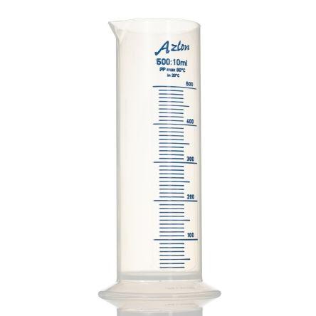 RS PRO Odměrná kádinka, kapacita: 500ml, délka: 218 mm, Polypropylen, průměr: 54 mm