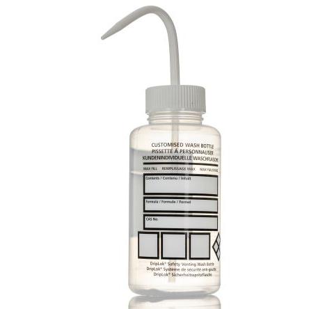 RS PRO Laboratorní láhev, délka: 163 mm, kapacita: 500ml, průměr: 75 mm, Polyetylen, typ hrdla: Široký krk, typ láhve: