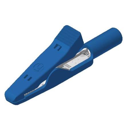 Krokosvorka, materiál kontaktu: Nerezová ocel, Modrá Hirschmann Test & Measurement, 6A Izolovaný